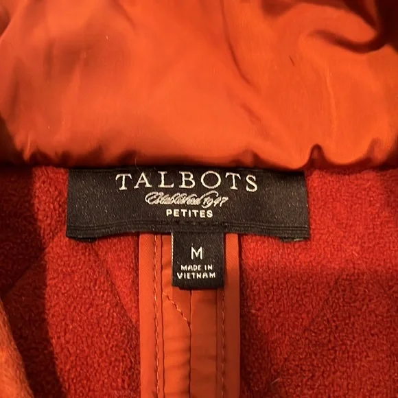 Talbots copper vest snaps pockets poly satin outer shell inside microfiber - Picture 7 of 11